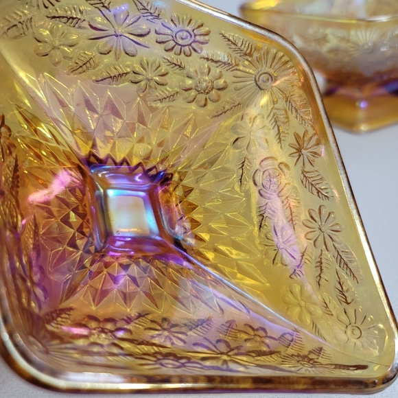 (2) Carnival Glass Iridescent Candy Dish - Picture 3 of 16